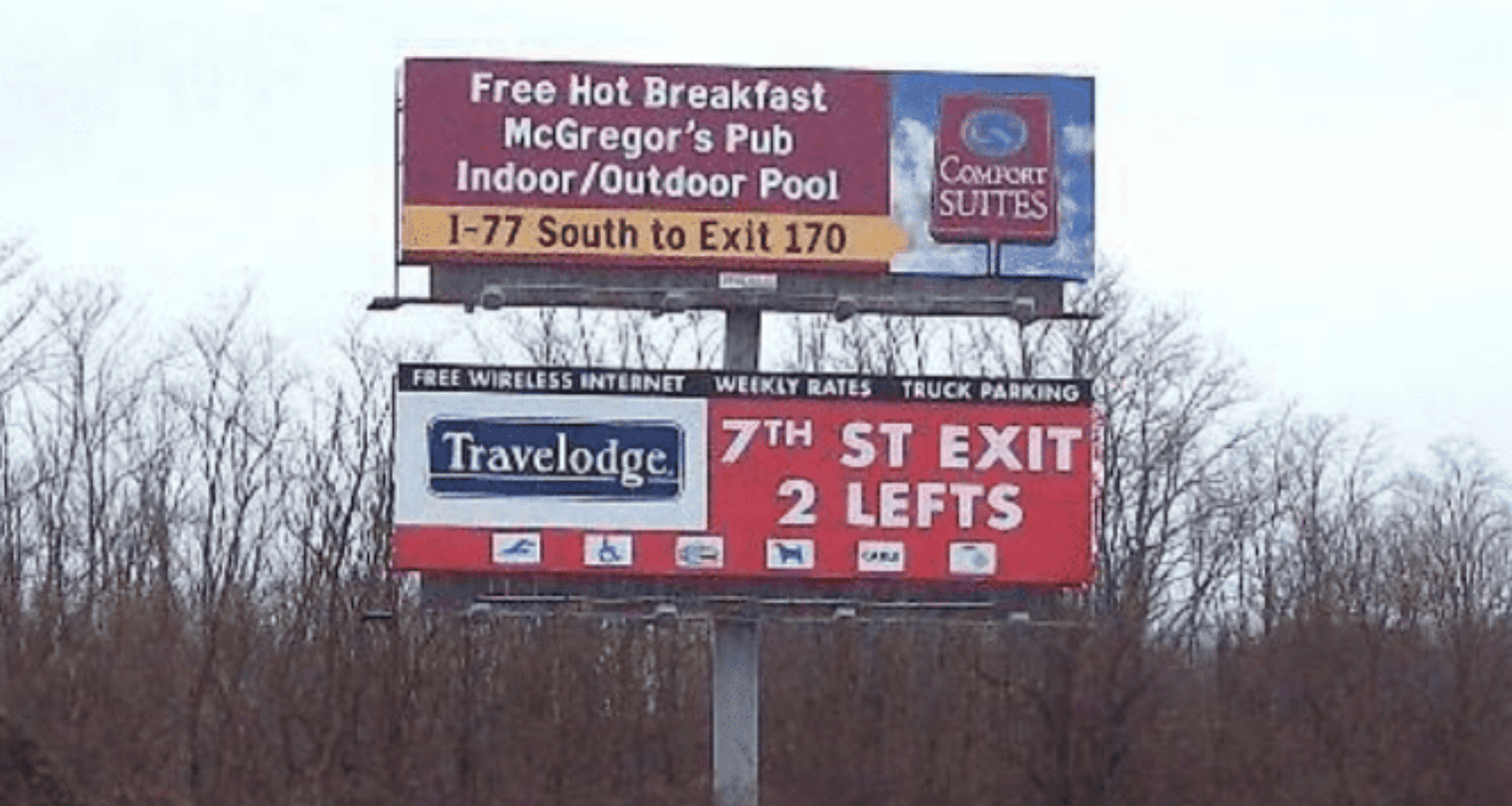 2 billboards stacked