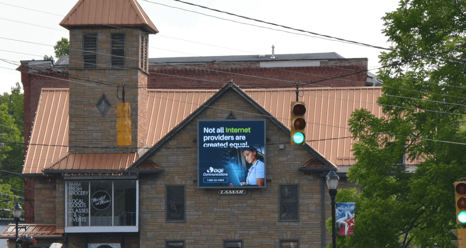 digital billboard on church